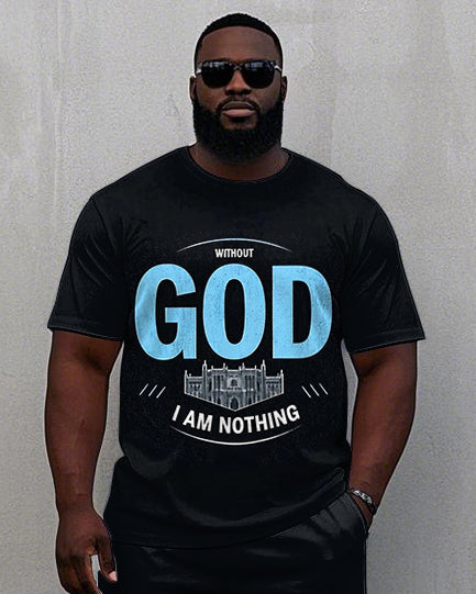 Big & Tall Streetwear T-Shirt Shorts Set for big men view 2