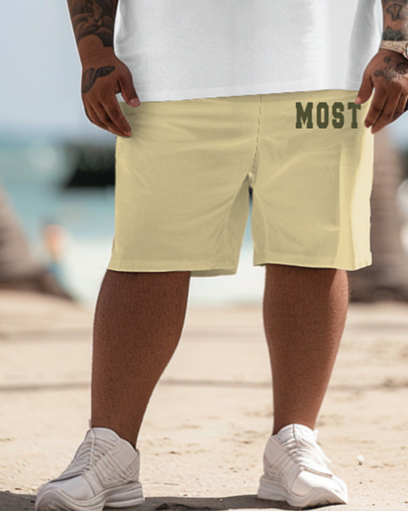 Big & Tall Graphic T-Shirt Shorts Set for big men view 3