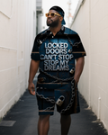 Big & Tall Graphic Polo Shorts Set for big men view 1