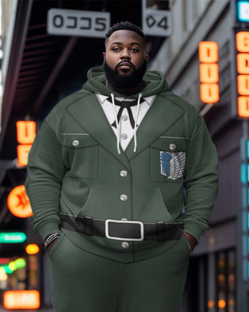 Big & Tall Streetwear Hoodie Sweatpants Set for big men view 2