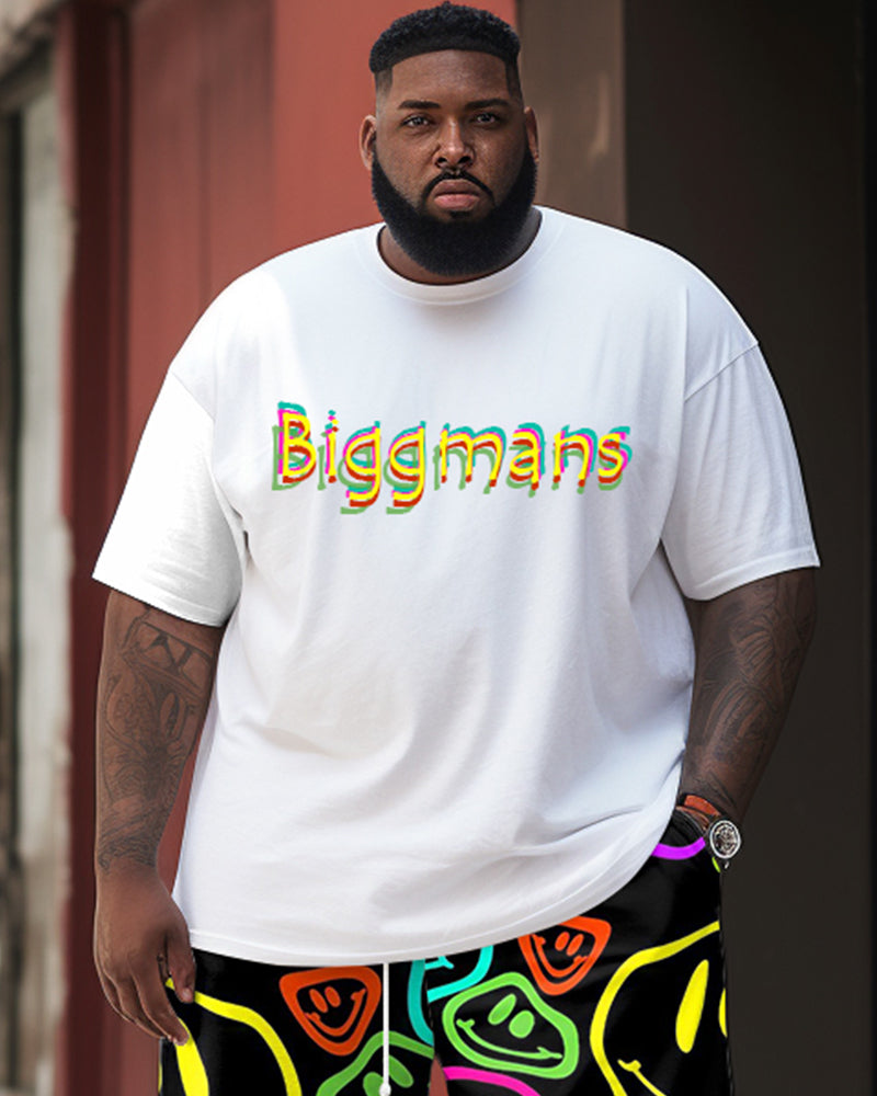 Big & Tall Graphic Smiley Two-piece Set for big men view 2