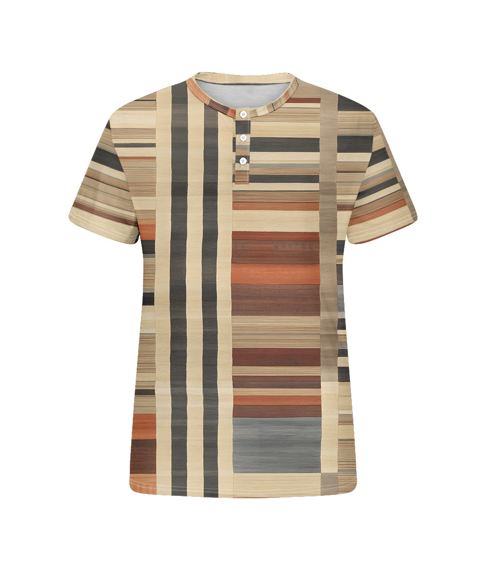 Big & Tall Geometric Graphic Patchwork T-Shirt for big men view 4