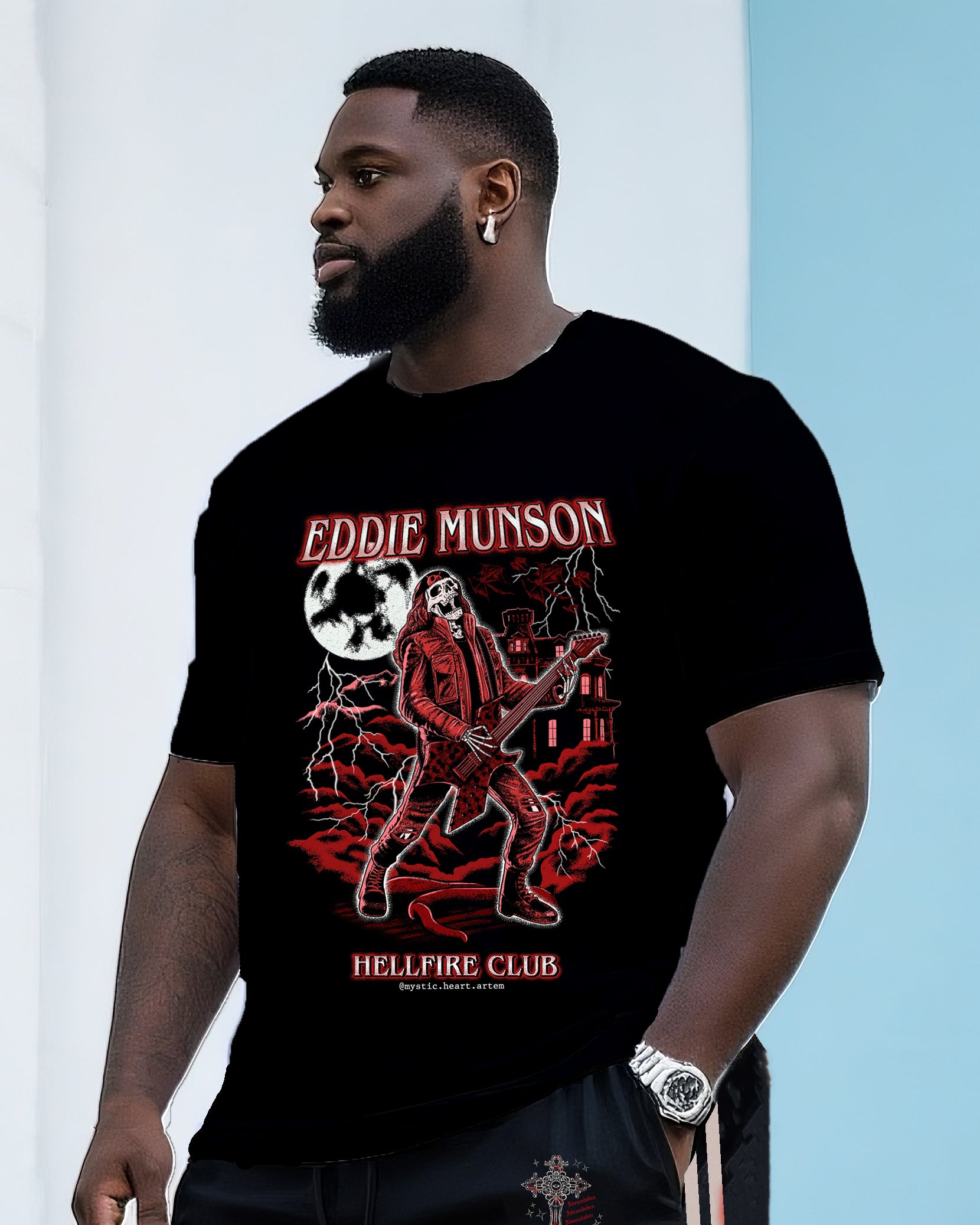 Big & Tall Streetwear T-Shirt Shorts Set for big men view 3