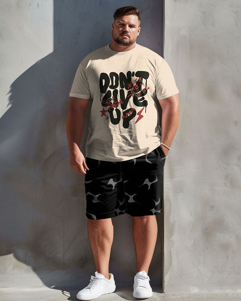 Big & Tall Graphic T-Shirt Shorts Set for big men view 2