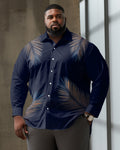 Big & Tall Plaid Shirt Pants Set for big men