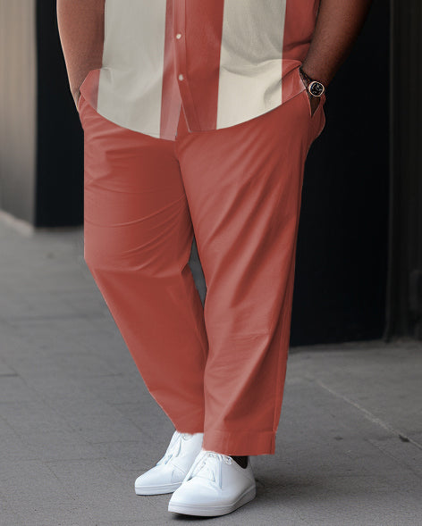 Big & Tall Business Casual Athletic T-Shirt Pants Set for big men view 3
