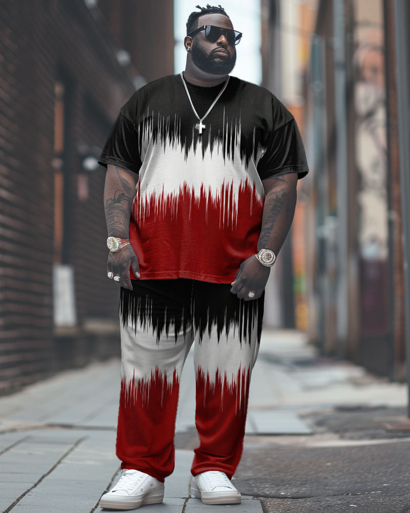 Big & Tall Streetwear T-Shirt Pants Set for big men view 1