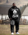 Big & Tall Western Graphic Hoodie Sweatpants Set for big men view 1