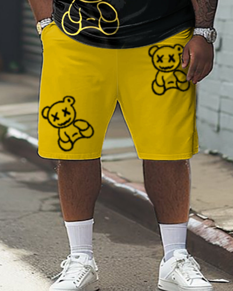 Big & Tall Graphic T-Shirt Shorts Set for big men view 3