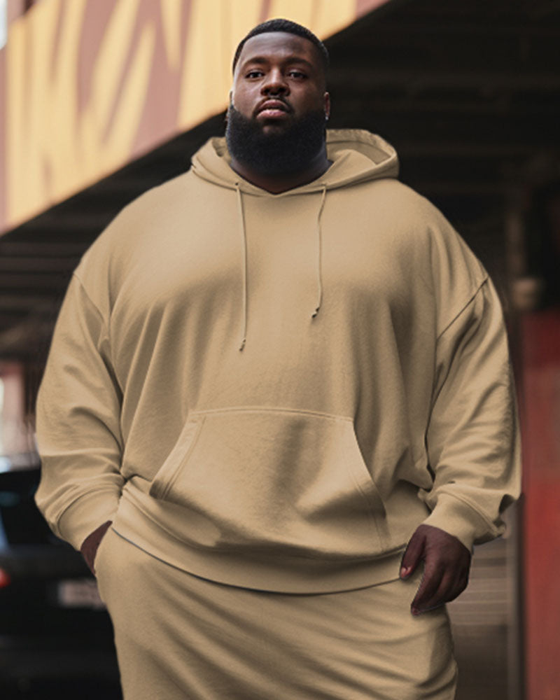 Big & Tall Solid Color Hoodie Sweatpants Set for big men view 5