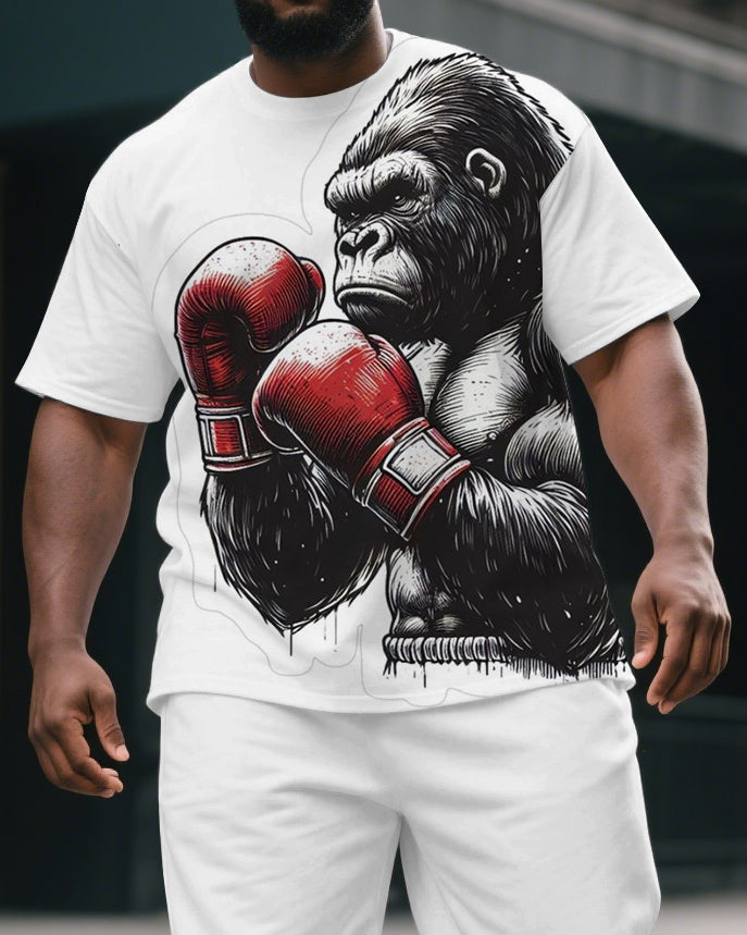 Big & Tall Graphic T-Shirt Shorts Set for big men view 2