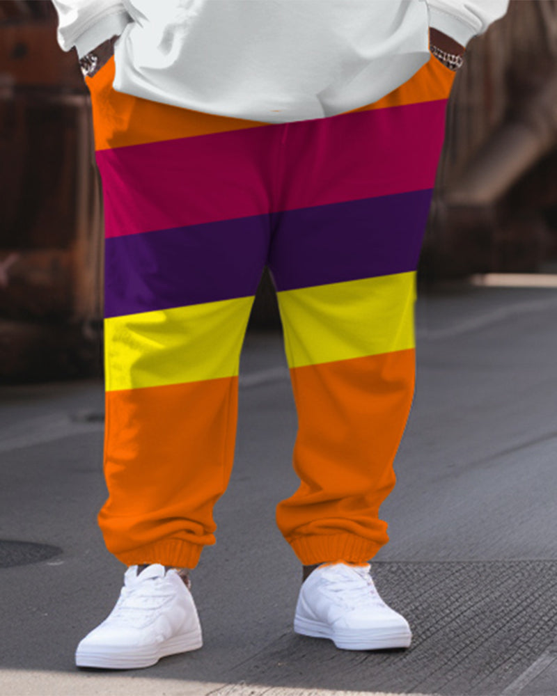 Big & Tall Colorblock Hoodie Sweatpants Set for big men view 3