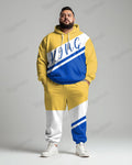 Big & Tall Colorblock Graphic Hoodie Sweatpants Set for big men view 1