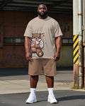 Big & Tall Streetwear T-Shirt Shorts Set for big men view 1