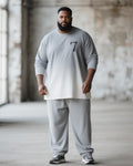 Big & Tall Gray Gradient T-Shirt Pants Set for big men view 1