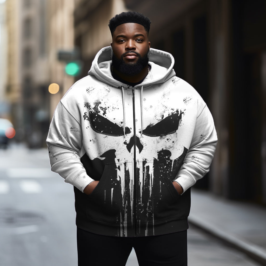 Big & Tall Athletic Skull Hoodie for big men view 2