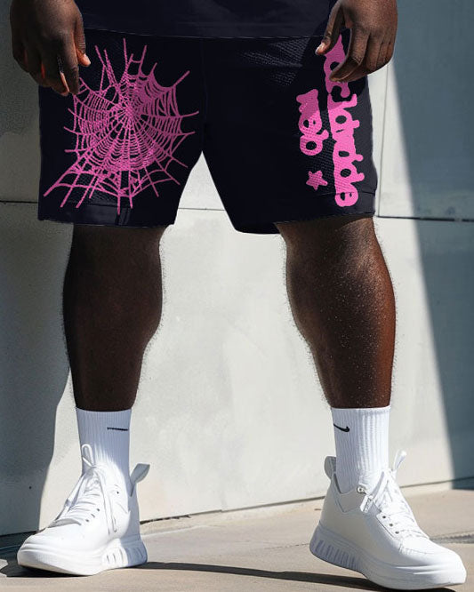 Big & Tall Streetwear T-Shirt Shorts Set for big men view 3