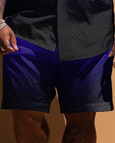 Big & Tall Gradient T-Shirt Shorts Set for big men view 3
