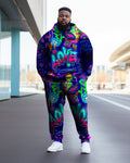 Big & Tall Graphic Hoodie Sweatpants Set for big men view 1