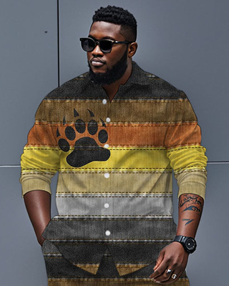 Big & Tall Colorblock T-Shirt Pants Set for big men view 2