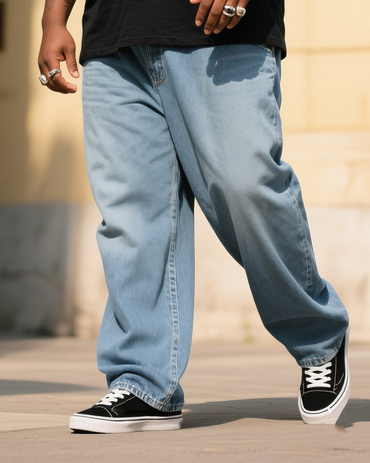 Big & Tall Denim T-Shirt Pants Set for big men view 3