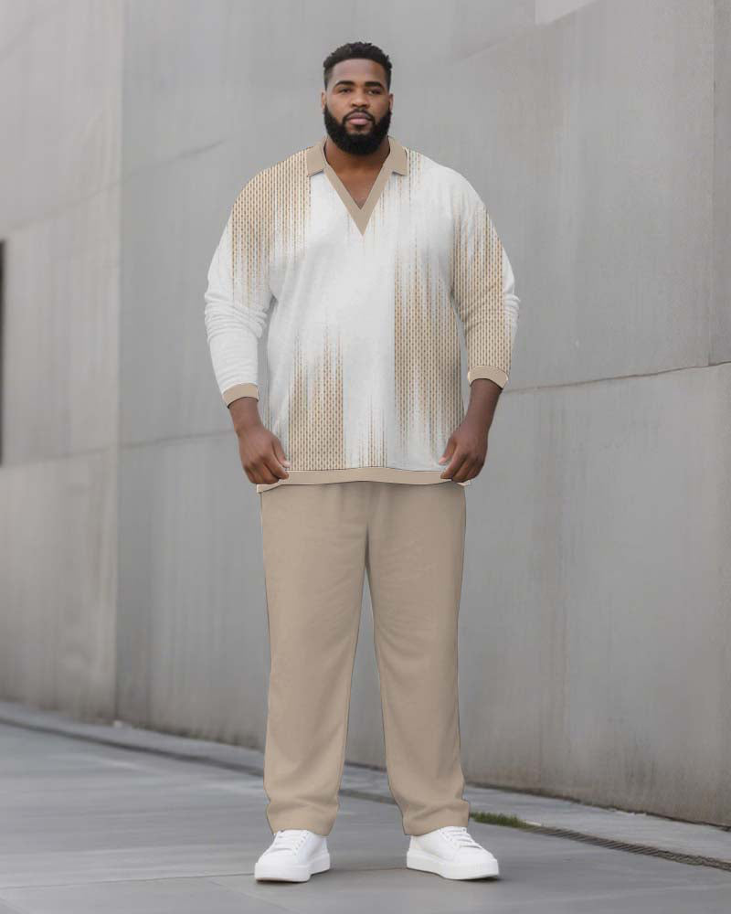 Big & Tall Striped Two-piece Set for big men view 1
