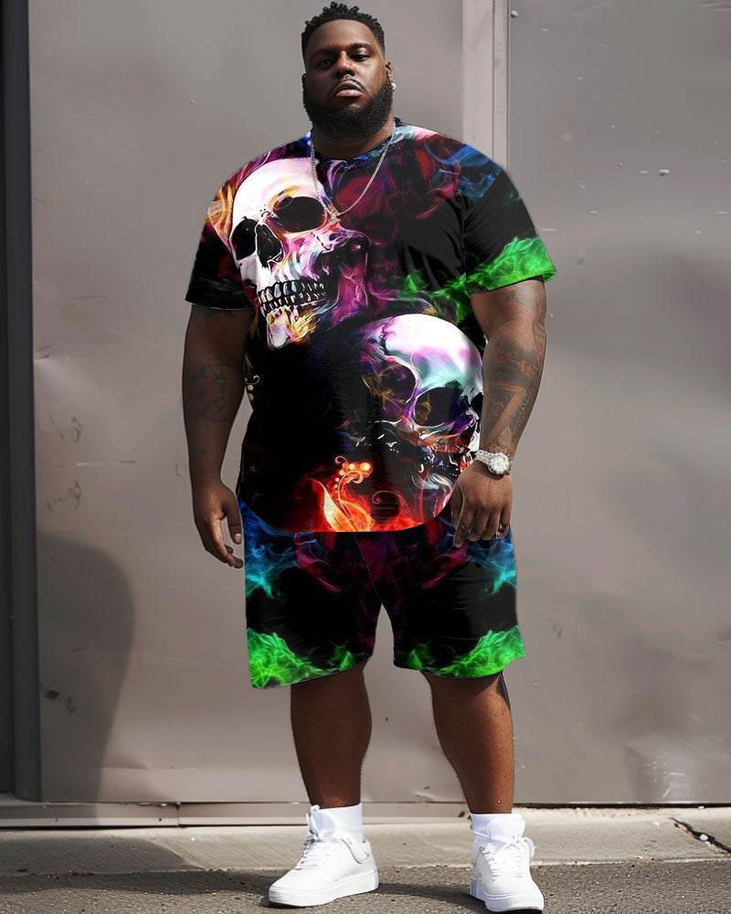 Big & Tall Graphic Graffiti T-Shirt Shorts Set for big men view 1