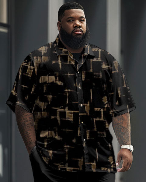 Big & Tall Geometric Graphic Shirt Pants Set for big men view 2