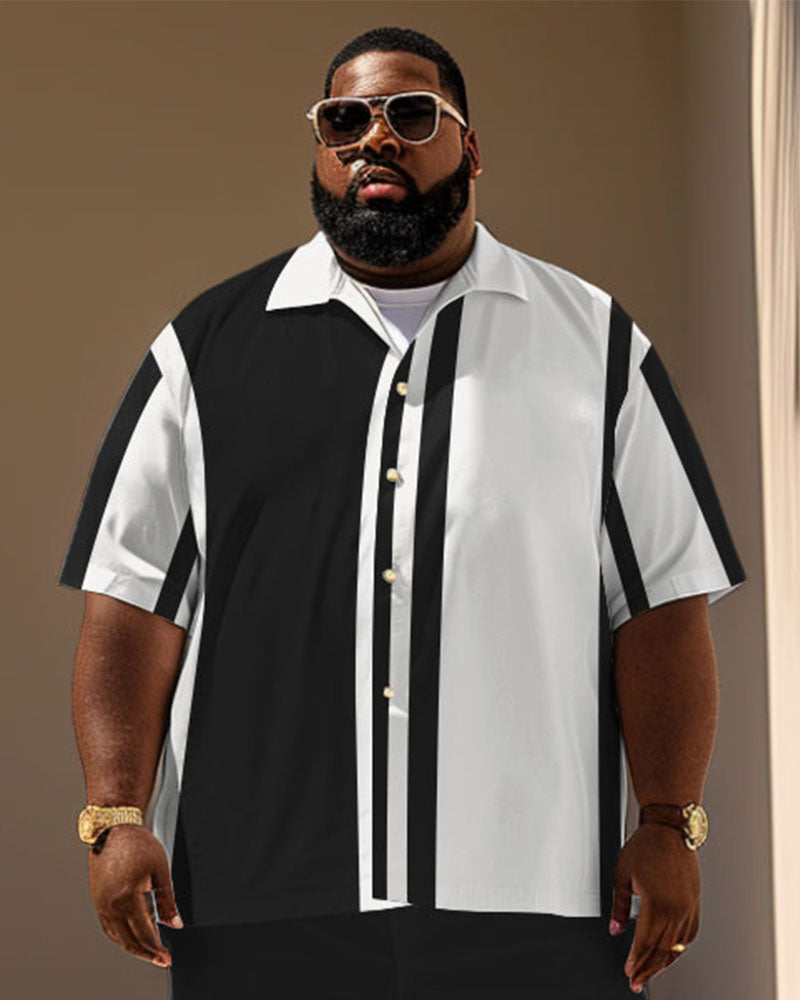 Big & Tall Graphic T-Shirt Shorts Set for big men view 3