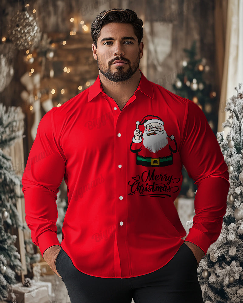Big & Tall Red Graphic Long Sleeve Shirt for big men view 1