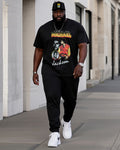 Big & Tall Graphic Streetwear Two-piece Set for big men view 2