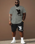 Big & Tall Graphic Streetwear Two-piece Set for big men view 2