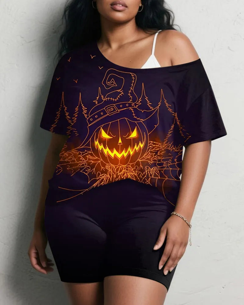 Big & Tall Purple Graphic Graffiti Two-piece Set for big men view 1