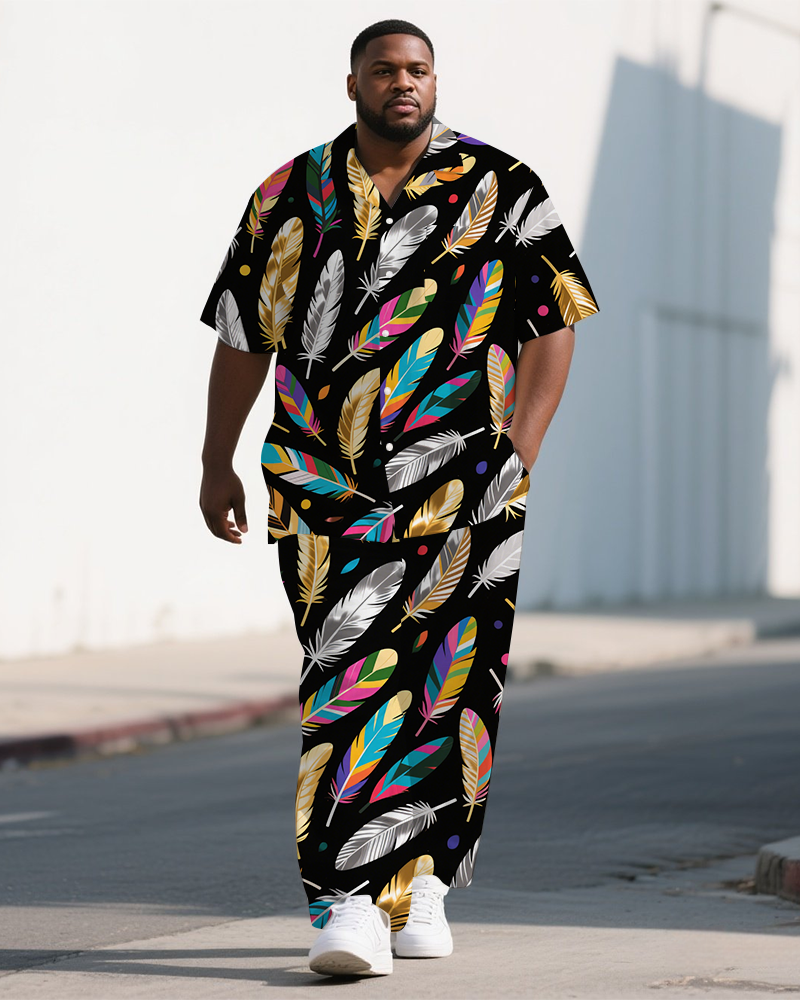 Big & Tall Streetwear T-Shirt Pants Set for big men view 1