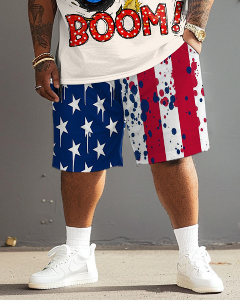 Big & Tall Graphic T-Shirt Shorts Set for big men view 4