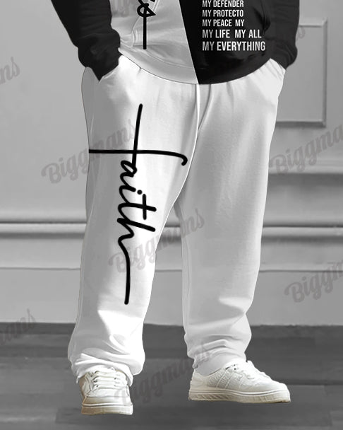 Big & Tall Graphic Hoodie Sweatpants Set for big men view 3