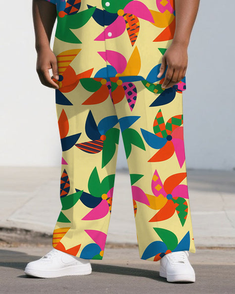 Big & Tall Graffiti Streetwear T-Shirt Pants Set for big men view 3