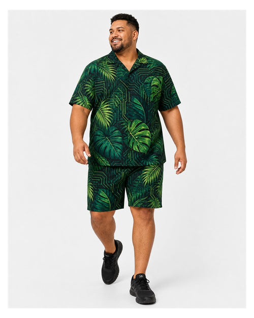 Big & Tall Graphic T-Shirt Shorts Set for big men view 1