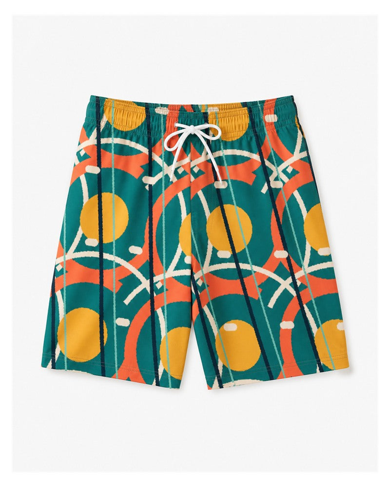 Big & Tall Solar Court Digital Print T-Shirt and Shorts Set Shorts