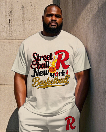 Big & Tall Graphic T-Shirt Pants Set for big men view 2
