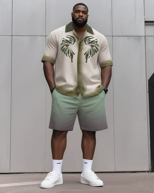 Big & Tall Gradient Graphic T-Shirt Shorts Set for big men view 1