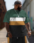 Big & Tall Colorblock Graphic Two-piece Set for big men view 2