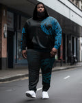 Big & Tall Streetwear Vintage Hoodie Sweatpants Set for big men view 1