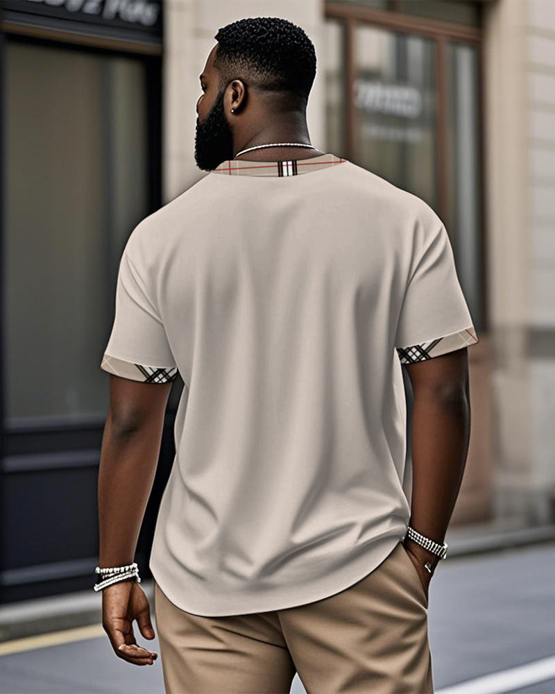 Big & Tall Plaid Graphic T-Shirt for big men view 2