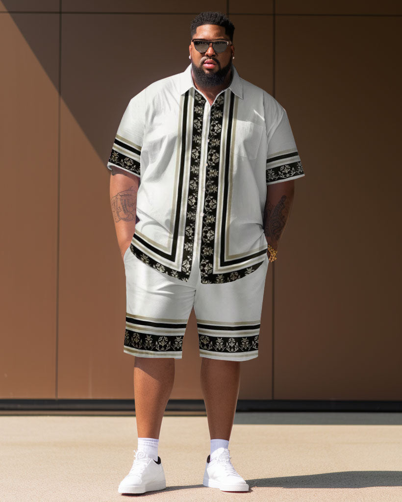 Big & Tall Streetwear T-Shirt Shorts Set for big men view 1
