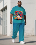 Big & Tall Streetwear T-Shirt Pants Set for big men view 1