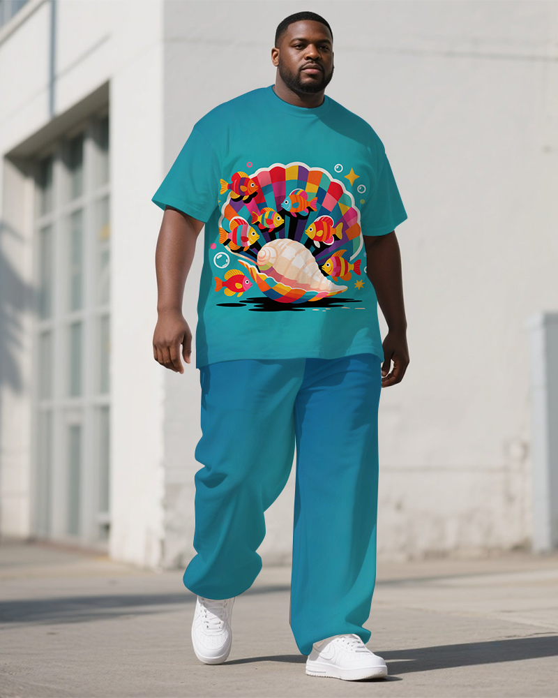 Big & Tall Streetwear T-Shirt Pants Set for big men view 1