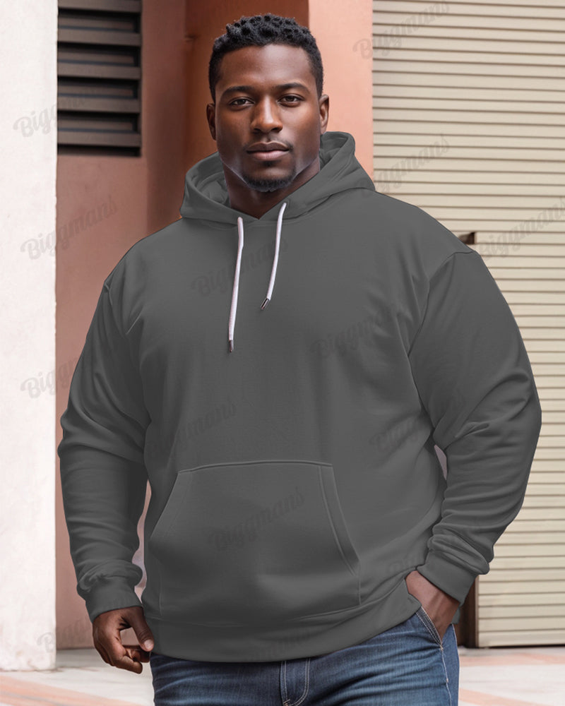 Big & Tall Solid Color Hoodie for big men view 3