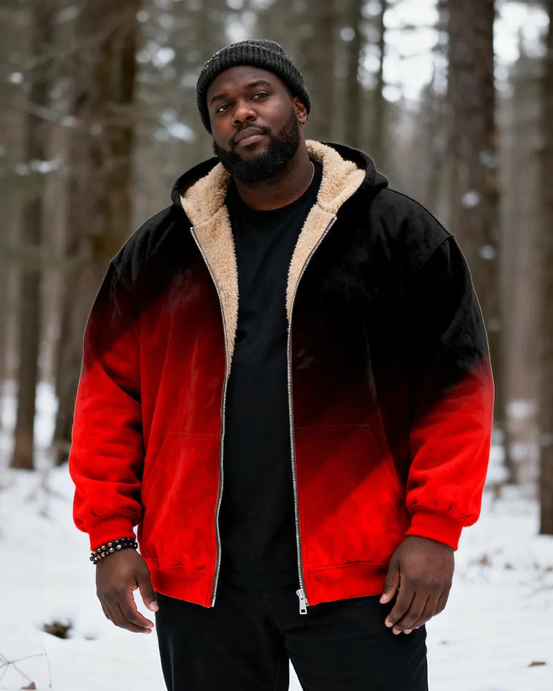 Big & Tall Black Red Gradient Hoodie for big men view 14