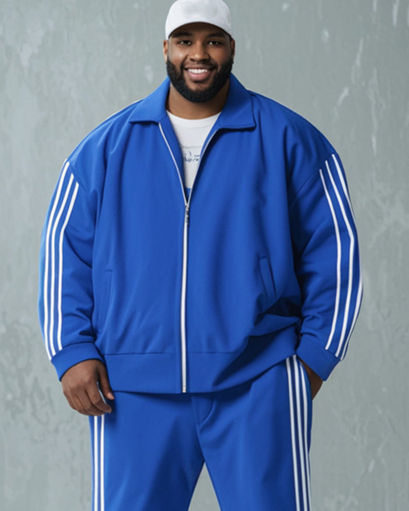 Big & Tall Colorblock Shirt Pants Set for big men view 2